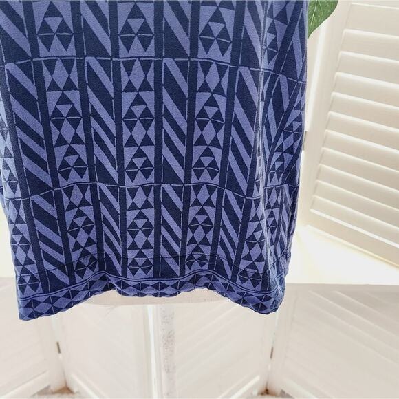 MADEWELL 100% SILK BLUE GEOMETRIC BLOUSE SIZE XS - Picture 3 of 6